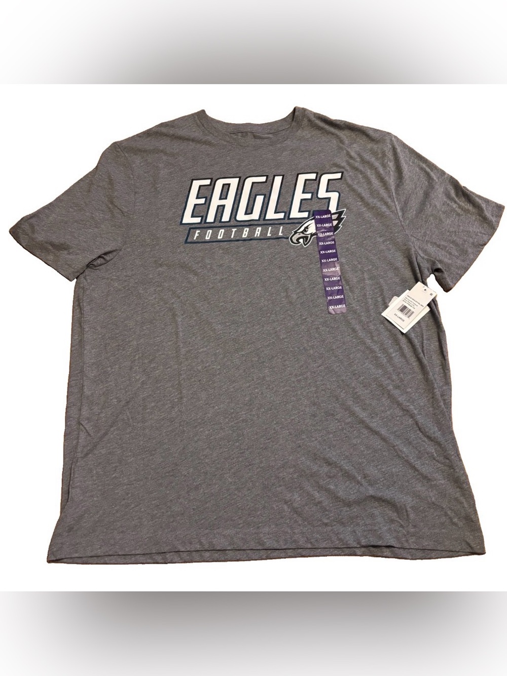 NFL Team Apparel Eagles Big Men’s Short Sleeve Graphic Tee - Gray - XXL